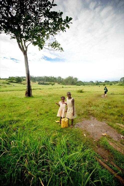 Children fetching water.